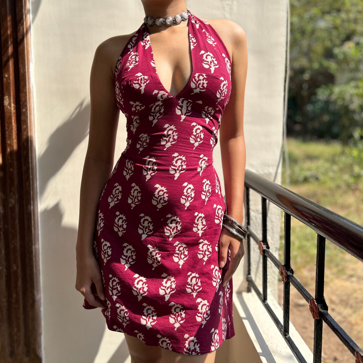 Plum Iris Halter Dress