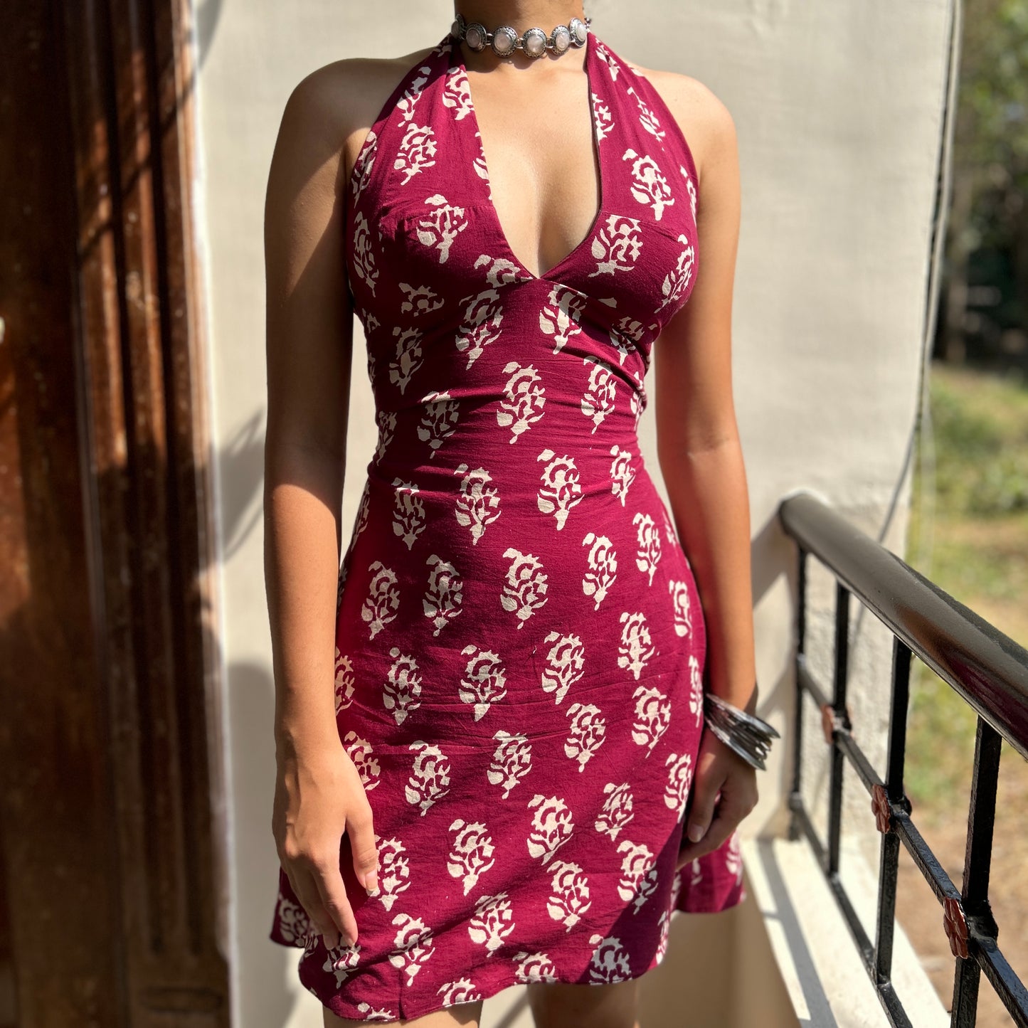 Plum Iris Halter Dress