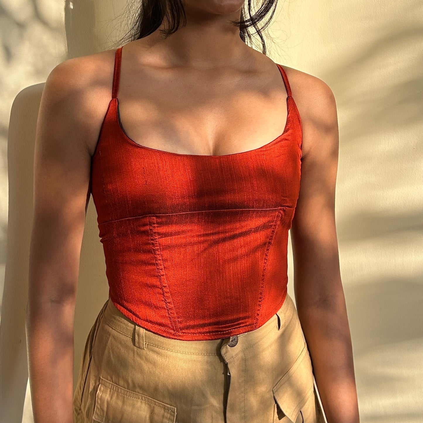 Rust Raw Silk Arne Corset