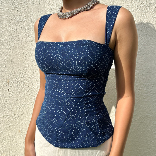 Bandhani Blue Circe Cami