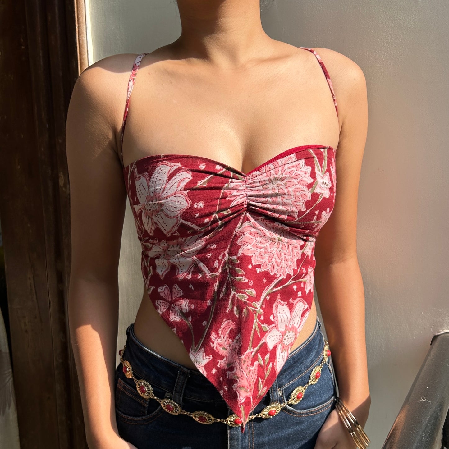 Red Cotton Ophelia Cami