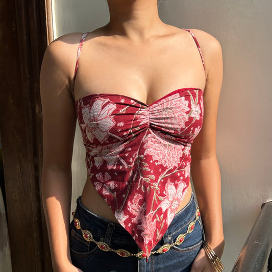 Red Cotton Ophelia Cami