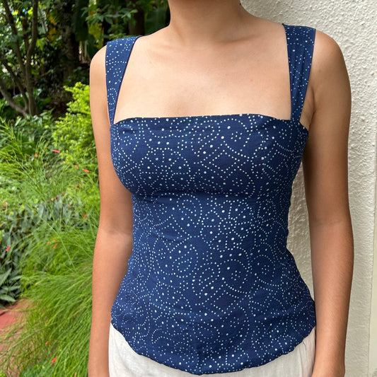 Bandhani Blue Circe Cami