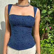 Bandhani Blue Circe Cami