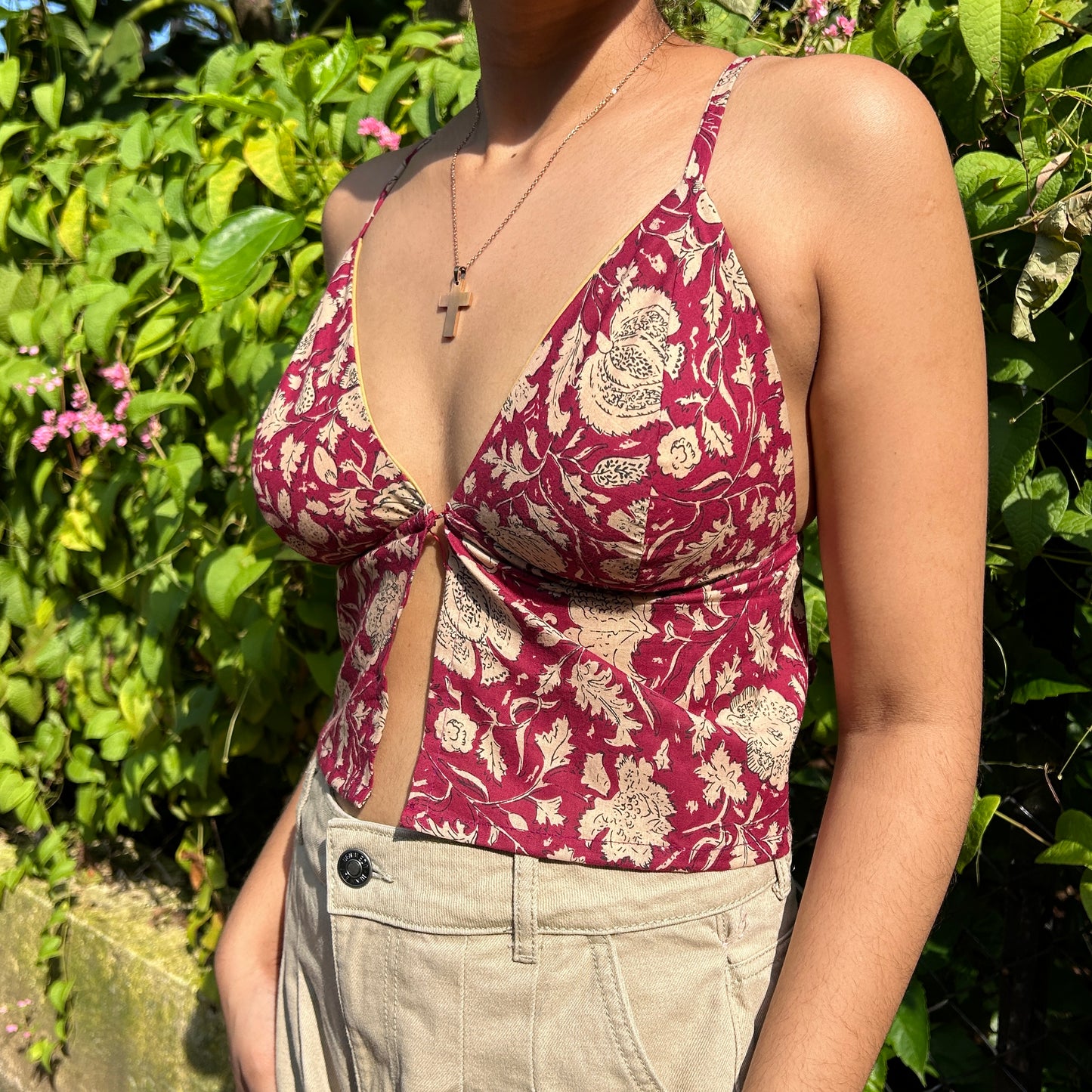 S046 — Magenta Cleo Cami Fits Bust 32C/D & 34A/B