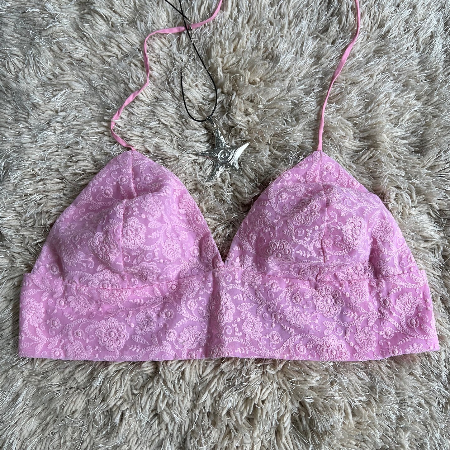 S069 — Chikankari Bralette  Fits Bust 34C/D & 36A/B (Embroidery Pattern May Vary)
