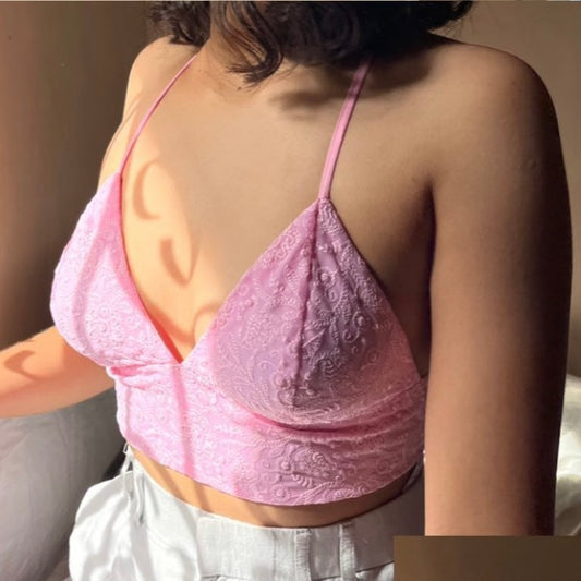S069 — Chikankari Bralette  Fits Bust 34C/D & 36A/B (Embroidery Pattern May Vary)